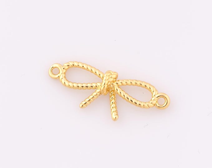 1 pcs Gold Bow Connector,18K Gold Filled Bow Connector,Bow Connector DIY Bracelet Necklace Jewelry Making Findings Supply