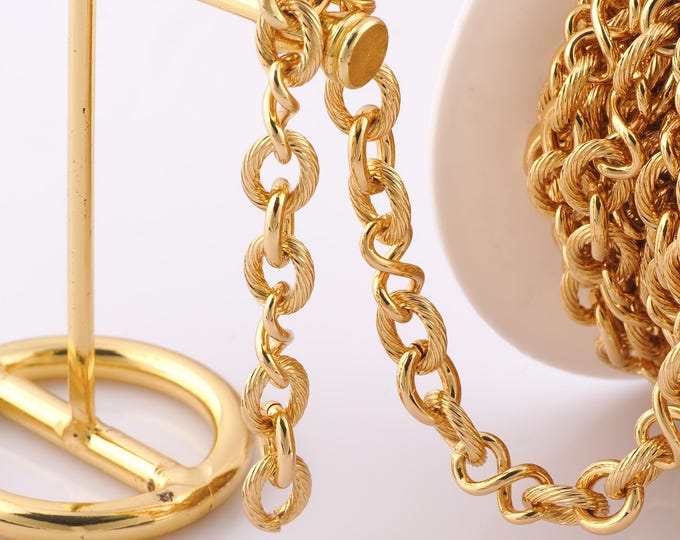 1 Meter Gold Figure 8 Chain, 18K Gold Filled Semi Finished Chain, Specialty Chains, DIY Jewelry Making Supplies