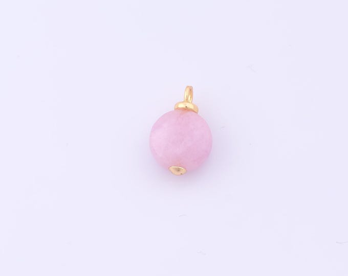 1 pcs Gold Energy Stone Pendant,18K Gold Filled Natural Stone Charm,Stone Charms DIY Bracelet Necklace Jewelry Making Findings Supply