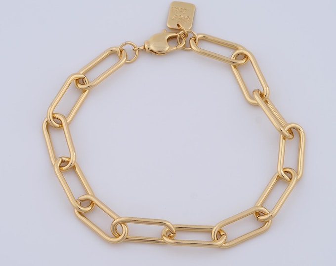 1 Str Gold Rolo Bracelet, 18K Gold Filled Square Bracelet,Lobster Clasp Bracelet, Fashion Bracelet, Gift For Her