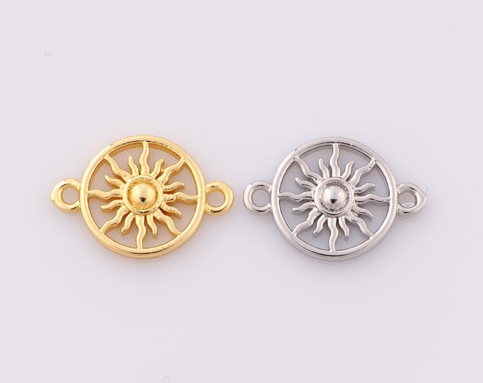 1 pcs Gold Sun Connector,18K Gold Filled Minimalist Connector,Round Connector DIY Bracelet Necklace Jewelry Making Findings Supply