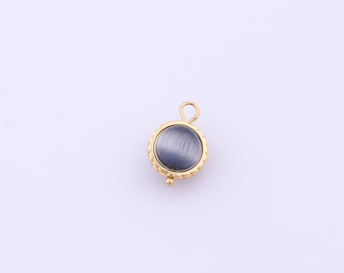 1 pcs Gold Energy Stone Pendant,18K Gold Filled Natural Stone Charm,Stone Charms DIY Bracelet Necklace Jewelry Making Findings Supply