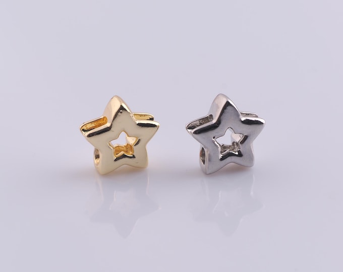 1 pcs 18K Gold Filled Star Spacer Beads,Starburst Beads,Flat Beads for DIY Jewelry Making Findings Supply