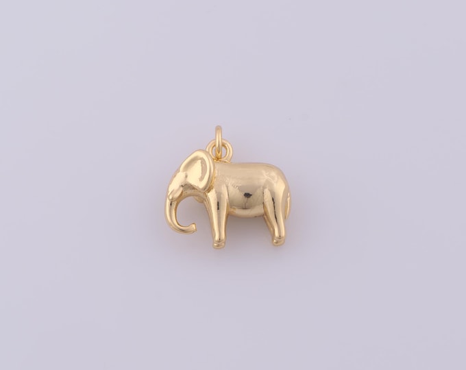 1 pcs Gold Elephant Pendant,18K Gold Filled Animal Charm,Elephant Charms DIY Bracelet Necklace Jewelry Making Findings Supply