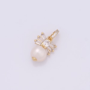 1 pcs Gold Pearl Pendant,18K Gold Filled Pearl Charm,Pearl Charm DIY Bracelet Necklace Jewelry Making Findings Supply