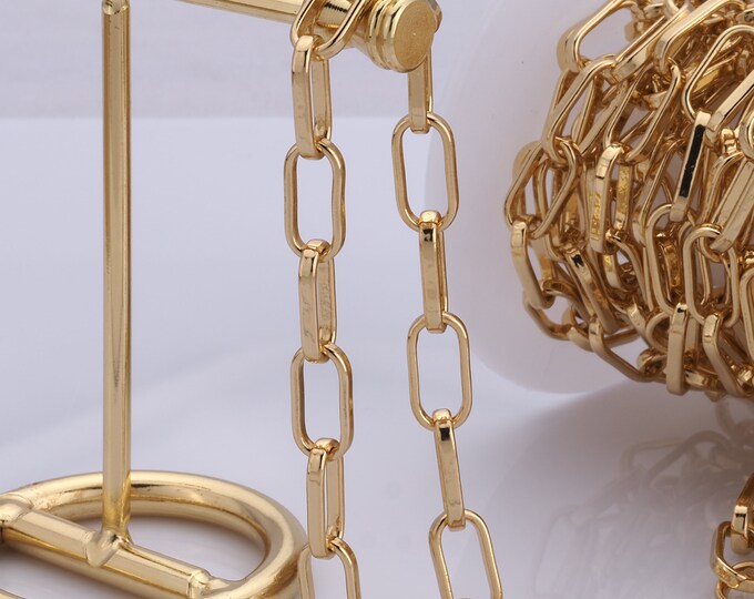 1 Meter Gold Rolo Chain, 18K Gold Filled Semi Finished Chain, Specialty Chains, DIY Jewelry Making Supplies
