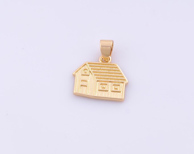 1 pcs Gold House Pendant,18K Gold Filled House Charm,House Charms DIY Bracelet Necklace Jewelry Making Findings Supply