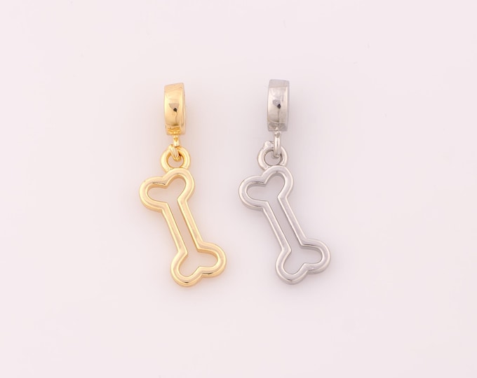 1 pcs Gold Bone Pendant,18K Gold Filled Bone Charm,Bone Charms DIY Bracelet Necklace Jewelry Making Findings Supply
