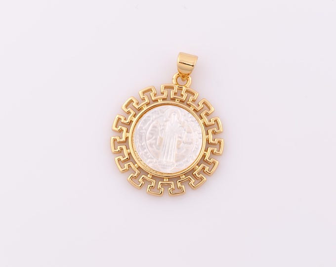 1 pcs Gold Fritillary Jesus Pendant,18K Gold Filled Religion Charm,Christian Charm DIY Bracelet Necklace Jewelry Making Findings Supply