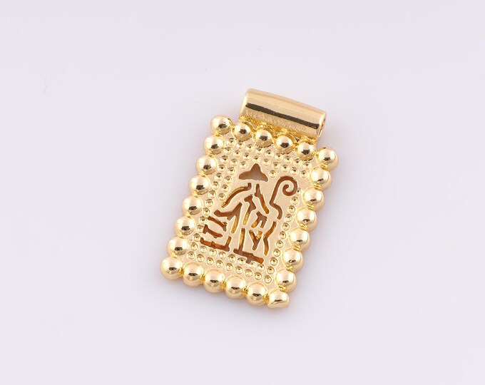 1 pcs Gold Priest Pendant,18K Gold Filled Minimalist Charm,Missionary Charms,DIY Bracelet Necklace Jewelry Making Findings Supply