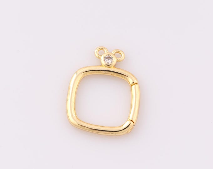 1 pcs Gold Snap Clasp,18K Gold Filled Square Clasp,Snap Clasp for DIY Bracelet Necklace Jewelry Making Findings Supply