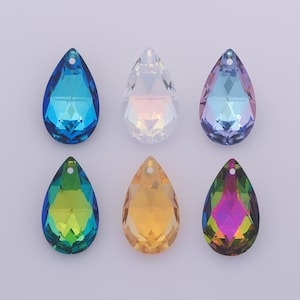1 pcs Pear Crystal Pendant,Crystal AB Charms,Austrian Crystal,Made in Austria DIY Bracelet Necklace Jewelry Making Findings Supply