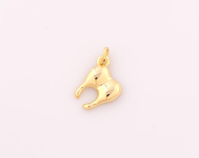 1 pcs Gold Tooth Pendant,18K Gold Filled Tooth Charm,Tooth Charms DIY Bracelet Necklace Jewelry Making Findings Supply