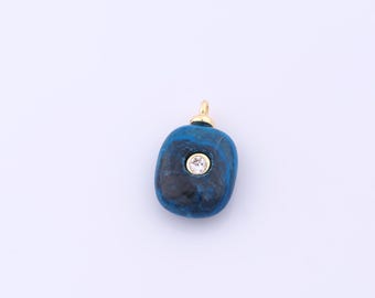 1 pcs Gold Energy Stone Pendant,18K Gold Filled Natural Stone Charm,Stone Charms DIY Bracelet Necklace Jewelry Making Findings Supply