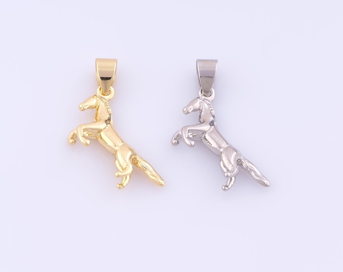 1 pcs Gold Horse Pendant,18K Gold Filled Animal Charm,Horse Charms DIY Bracelet Necklace Jewelry Making Findings Supply