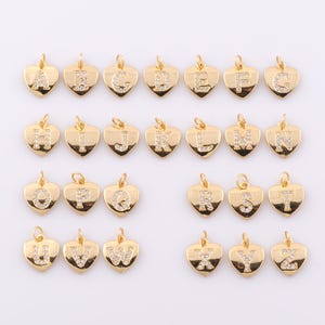 Gold CZ 26 Letters Pendant,18K Gold Filled Letters Charm,Initial Charm DIY Bracelet Necklace Jewelry Making Findings Supply