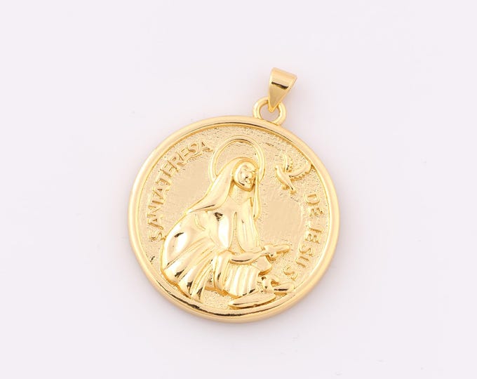 1 pcs Gold Jesus Pendant,18K Gold Filled Religious Charm,Christian Charm DIY Bracelet Necklace Jewelry Making Findings Supply
