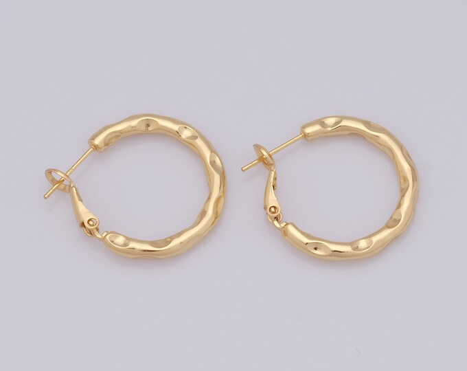 1 pair Gold Irregular Earrings,18K Gold Filled Huggie Hoop Earrings,Hoop Earrings,Hypoallergenic Huggie Hoop,Gift for Her