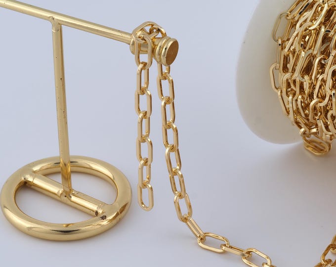1 Meter Gold Rolo Chain, 18K Gold Filled Semi Finished Chain, Specialty Chains, DIY Jewelry Making Supplies