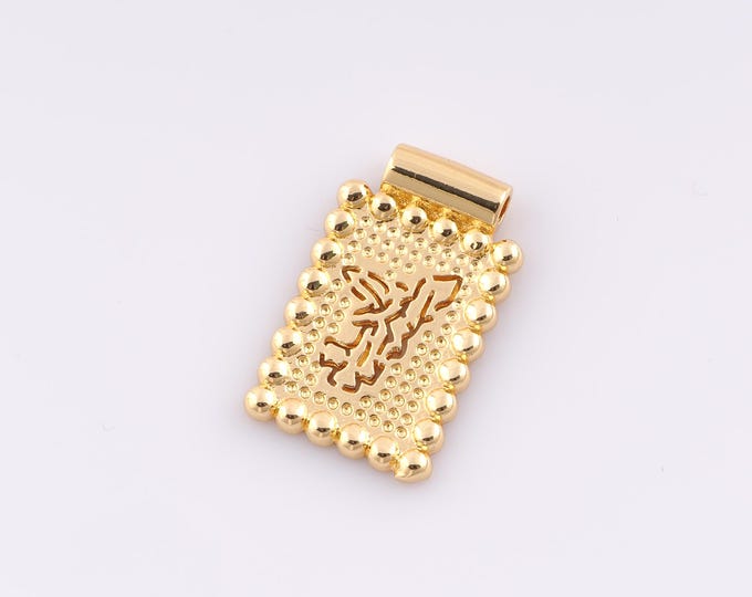1 pcs Gold Angel Pendant,18K Gold Filled Minimalist Charm,Square Charms,DIY Bracelet Necklace Jewelry Making Findings Supply