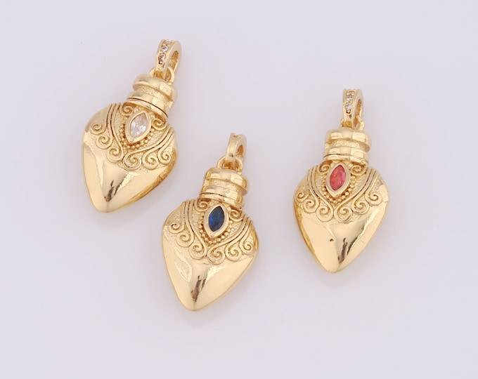 1 pcs Gold Kettle Pendant,18K Gold Filled Enamel Marching Kettle Charm,Kettle Charm DIY Bracelet Necklace Jewelry Making Findings Supply