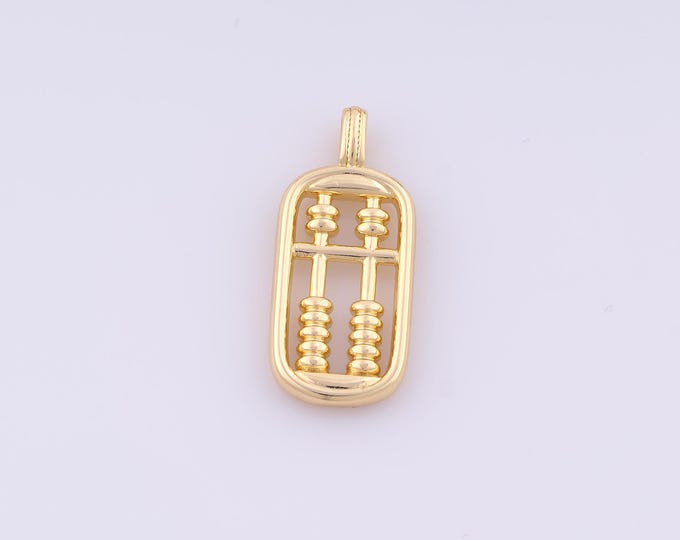 1 pcs Gold Abacus Pendant,18K Gold Filled Abacus Charm,Abacus Charms DIY Bracelet Necklace Jewelry Making Findings Supply