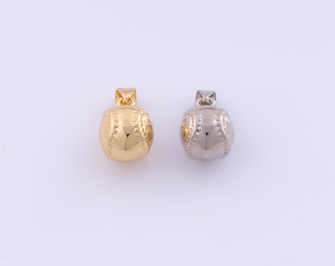 1 pcs Gold Baseball Pendant,18K Gold Filled Sports Charm,Baseball Charms DIY Bracelet Necklace Jewelry Making Findings Supply