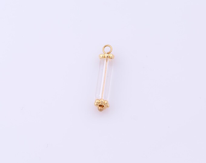 1 pcs Gold Energy Stone Pendant,18K Gold Filled Natural Stone Charm,Stone Charms DIY Bracelet Necklace Jewelry Making Findings Supply