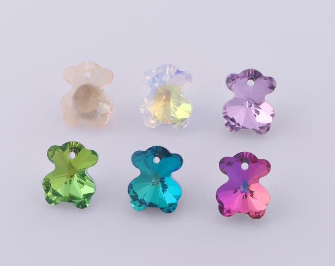 1 pcs Bear Crystal Pendant,Crystal AB Charms,Austrian Crystal,Made in Austria DIY Bracelet Necklace Jewelry Making Findings Supply