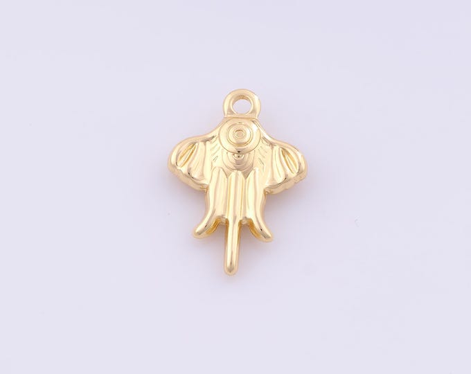 1 pcs Gold Puffed Swallow Pendant,18K Gold Filled Flying Charm,Animal Charms DIY Bracelet Necklace Jewelry Making Findings Supply