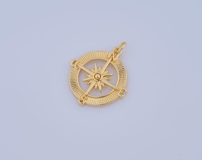 1 pcs Gold Compass Pendant,18K Gold Filled Compass Charm,Compass Charm DIY Bracelet Necklace Jewelry Making Findings Supply