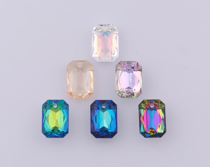 1 pcs Emerald Cut Crystal Pendant,Crystal AB Charms,Austrian Crystal,Made in Austria DIY Bracelet Necklace Jewelry Making Findings Supply