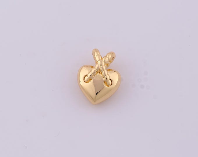 1 pcs Gold Heart Pendant,18K Gold Filled Love Charm,Heart Charms DIY Bracelet Necklace Jewelry Making Findings Supply