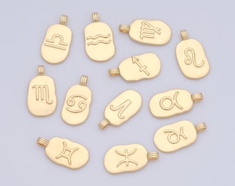 1 pcs Gold Zodiac Constellations Pendant,18K Gold Filled Zodiac Sign Charm,Symbol charm,DIY Bracelet Necklace Jewelry Making Findings Supply