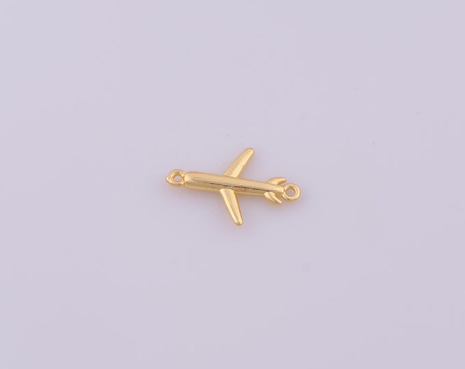 1 pcs Gold Airplane Connector,18K Gold Filled Airplane Connector,DIY Bracelet Necklace Jewelry Making Findings Supply