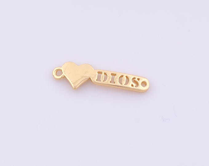 1 pcs Gold Heart Connector,18K Gold Filled DIOS Connector,Letter Connector DIY Bracelet Necklace Jewelry Making Findings Supply