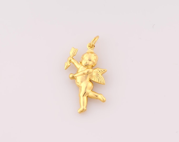 1 pcs Gold Baby Angel Pendant,18K Gold Filled Cupid Charm,Arrow Charms DIY Bracelet Necklace Jewelry Making Findings Supply