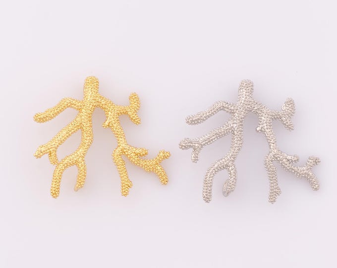 1 pcs Gold Coral Pendant,18K Gold Filled Coral Charm,Coral Charm DIY Bracelet Necklace Jewelry Making Findings Supply