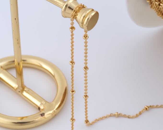 1 Meter Gold Satellite Chain, 18K Gold Filled Semi Finished Chain, Specialty Chains, DIY Jewelry Making Supplies