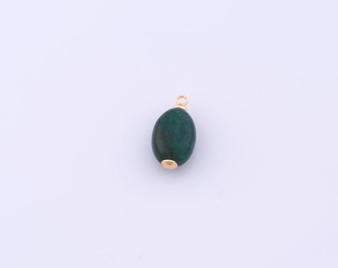 1 pcs Gold Energy Stone Pendant,18K Gold Filled Natural Stone Charm,Stone Charms DIY Bracelet Necklace Jewelry Making Findings Supply
