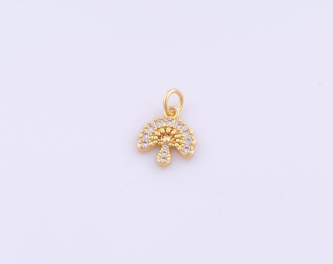1 pcs Gold CZ Peacock Pendant,18K Gold Filled Animal Charm,Peacock Charms DIY Bracelet Necklace Jewelry Making Findings Supply