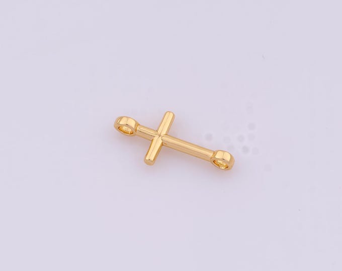 1 pcs Gold Cross Connector,18K Gold Filled Christian Connector,DIY Bracelet Necklace Jewelry Making Findings Supply