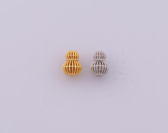 1 pcs 18K Gold Filled Gourd Spacer Beads,Tube Beads,Gourd Beads for DIY Jewelry Making Findings Supply