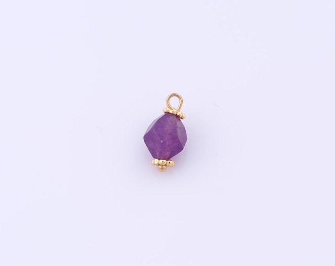 1 pcs Gold Energy Stone Pendant,18K Gold Filled Natural Stone Charm,Stone Charms DIY Bracelet Necklace Jewelry Making Findings Supply