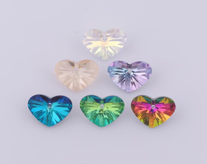 1 pcs Heart Crystal Pendant,Crystal AB Charms,Austrian Crystal,Made in Austria DIY Bracelet Necklace Jewelry Making Findings Supply