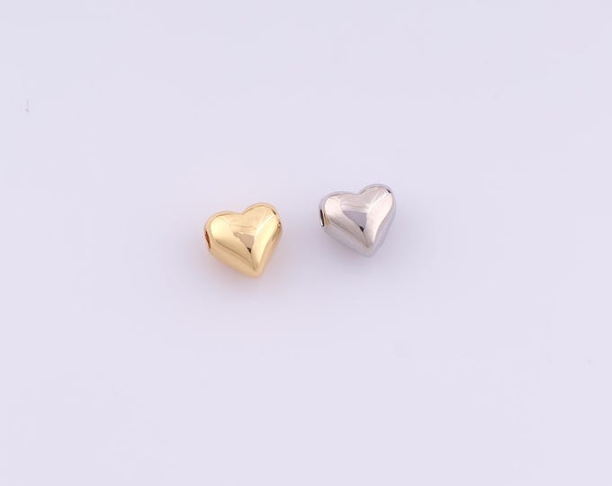 1 pcs 18K Gold Filled Heart Spacer Beads,Love Beads,Heart Beads for DIY Jewelry Making Findings Supply