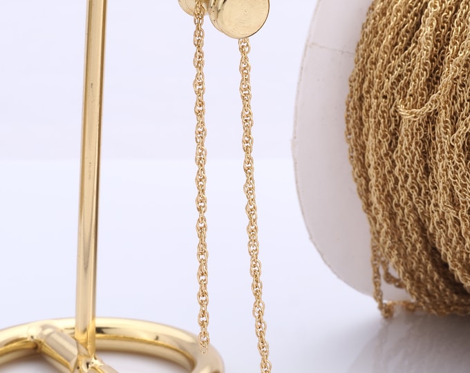 1 Meter Gold Wheat Chain, 18K Gold Filled Semi Finished Chain, Specialty Chains, DIY Jewelry Making Supplies