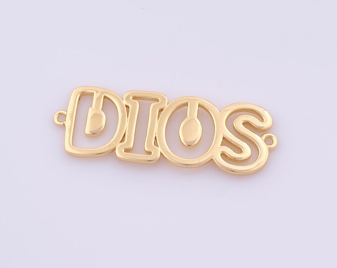 1 pcs Gold DIOS Connector,18K Gold Filled Letter Connector,DIOS Connector DIY Bracelet Necklace Jewelry Making Findings Supply