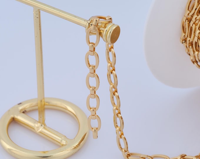 1 Meter Gold Rolo Chain, 18K Gold Filled Semi Finished Chain, Specialty Chains, DIY Jewelry Making Supplies