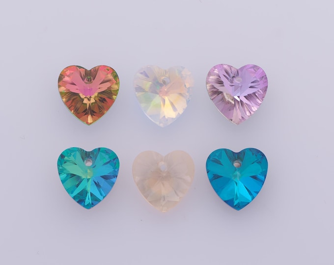 1 pcs Heart Crystal Pendant,Crystal AB Charms,Austrian Crystal,Made in Austria DIY Bracelet Necklace Jewelry Making Findings Supply